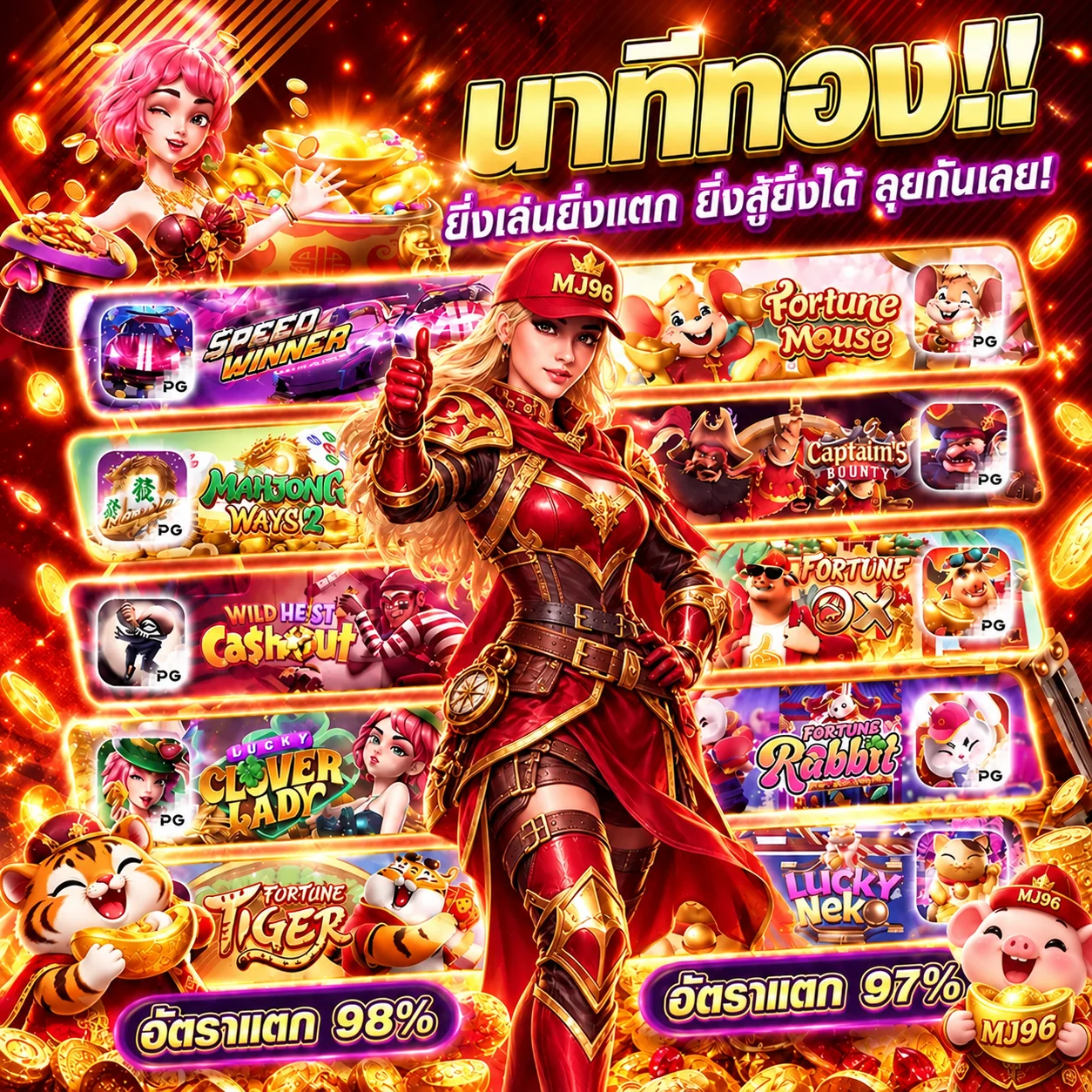 การ์ดทดลองเล่น Pragmatic Play บน MJ96